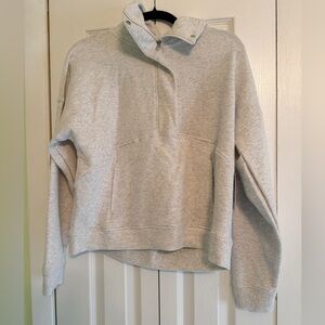 Danskin Light Gray Quarter-Zip Pullover Sweatshirt